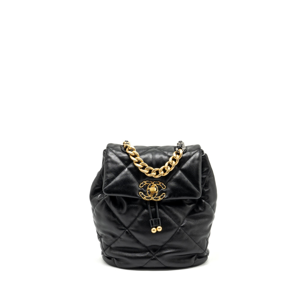 24C 19 BACKPACK SHINY LAMBSKIN BLACK MULTICOLOUR HARDWARE(MICROCHIP)