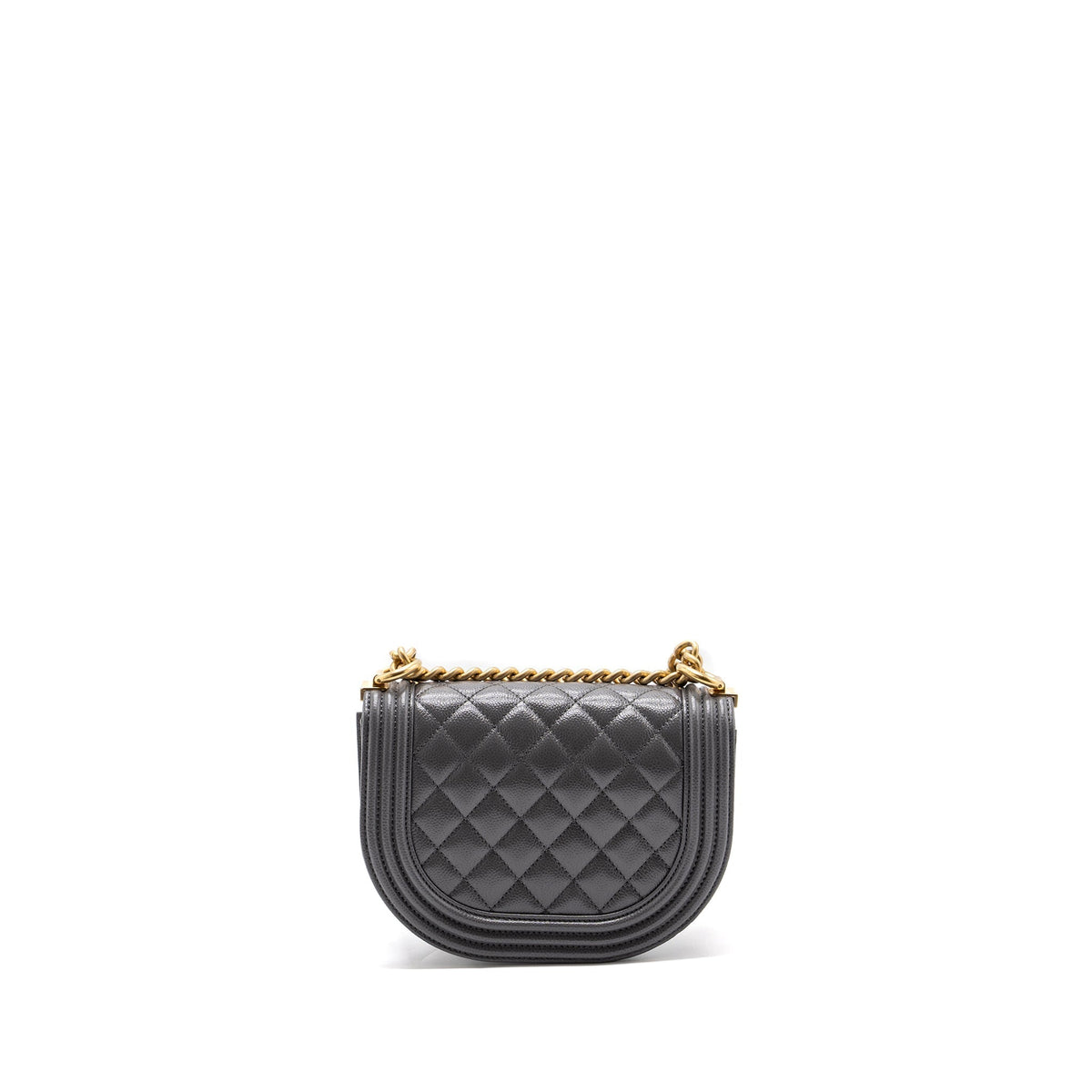 22A ROUND BOY MESSENGER BAG CAVIAR GREY GHW(MICROCHIP)